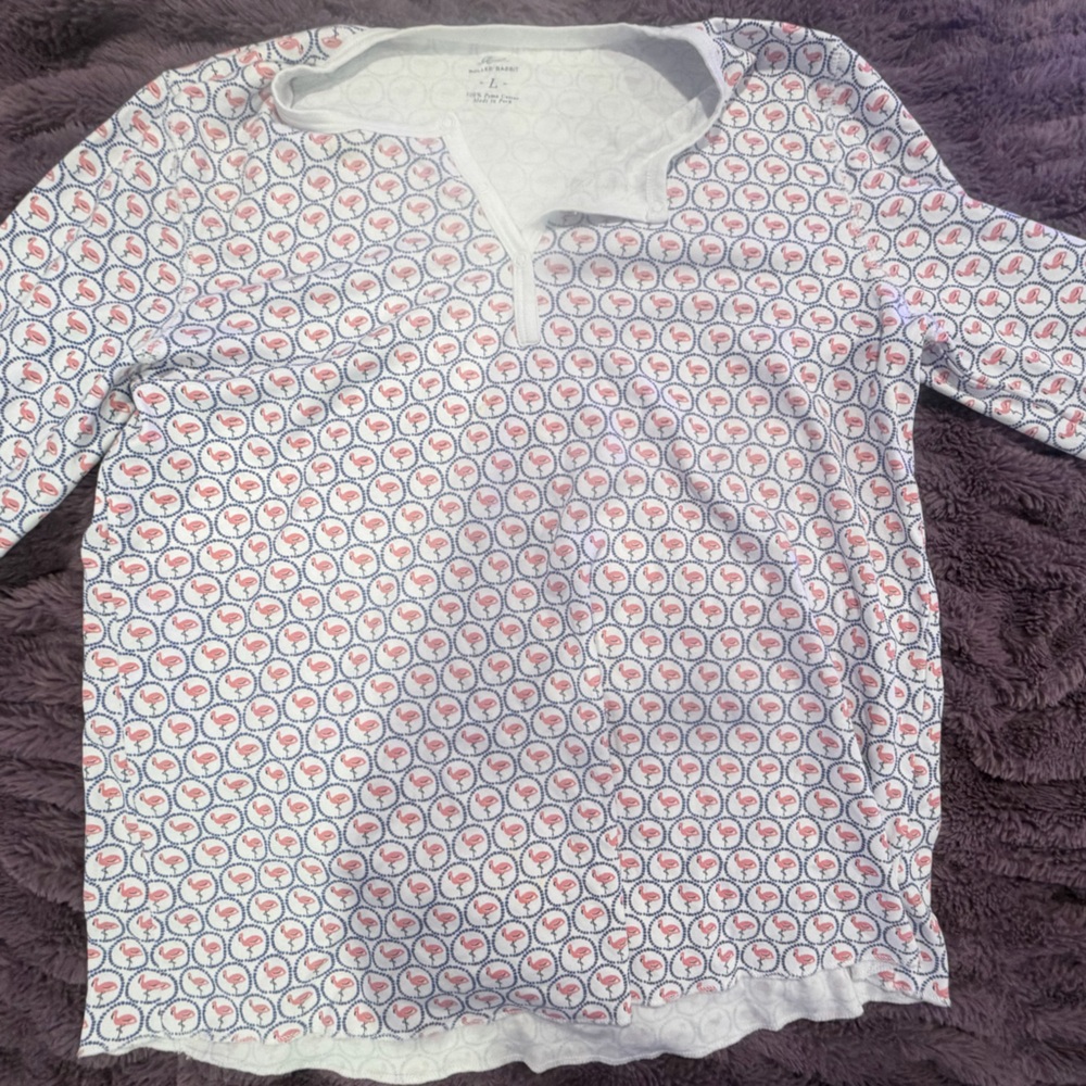Roller Rabbit flamingo pj top size large